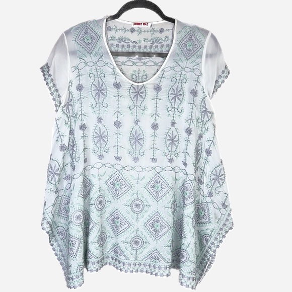 Johnny Was Kyuss V-Neck Embroidered Blouse Tunic Extra Small - Picture 12 of 12